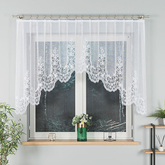 Berenika firanka żakardowa gotowa, szerokość 300 x wysokość 120cm, kolor 001 biały