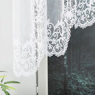 Berenika firanka żakardowa gotowa, szerokość 300 x wysokość 120cm, kolor 001 biały