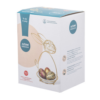 Patera ceramiczna z metalowym stojakiem zając 13,5x11x19,5 cm (color box)
