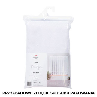 Felicja firanka żakardowa gotowa ze wzorem na samym dole na prosto, szerokość 300 x wysokość 250cm, kolor 001 biały