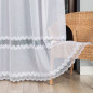 Firanka z aplikacją ze wzorem pasowym, wysokość 280cm, kolor 001 biały