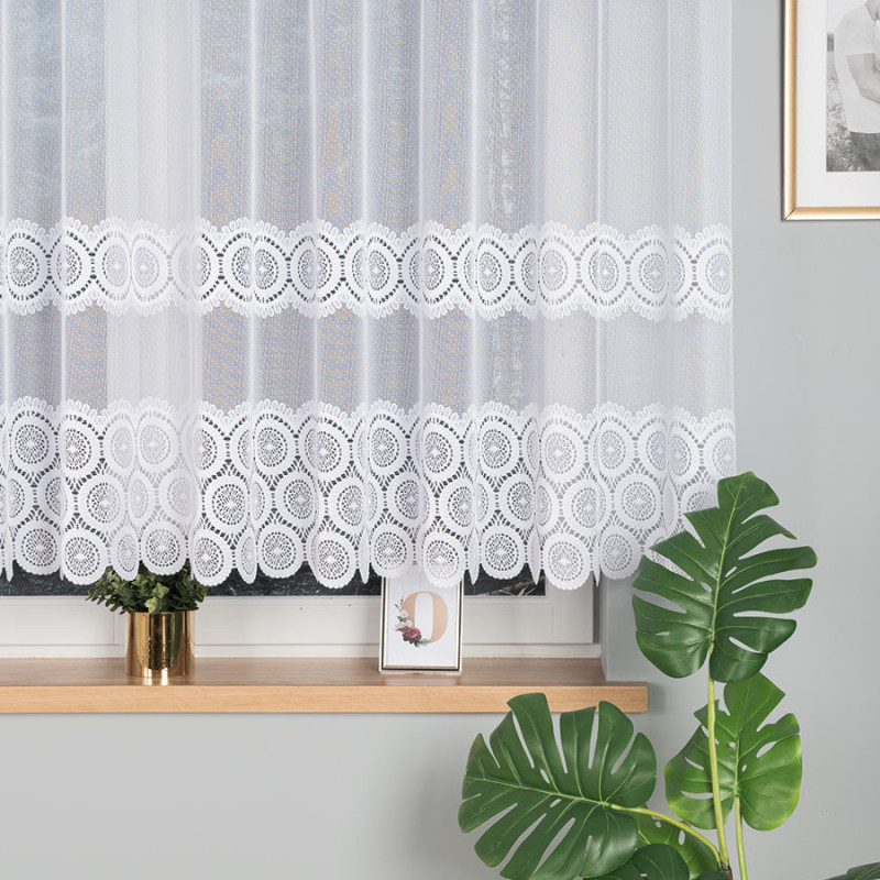 Firanka żakardowa, wysokość 150cm, kolor 001 biały