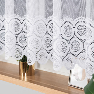 Firanka żakardowa, wysokość 150cm, kolor 001 biały