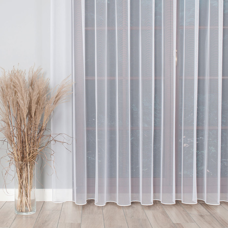 Firanka gładka grecki tiul z ołowianką 320cm 001 biały EAN: 5907693287402