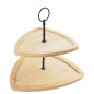Patera bambusowa piętrowa 25x23,5 cm EAN: 5904252391662 - elegancka dekoracja na ciasta i przekąski w Twoim domu.