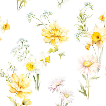 Wiosenna polana tkanina dekoracyjna oxford wodoodporny, szerokość 145cm, kolor 001 żółty