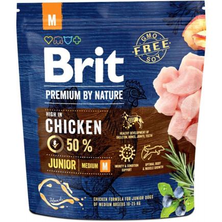 Brit premium by nature junior - sucha karma dla szczeniąt - 1 kg
