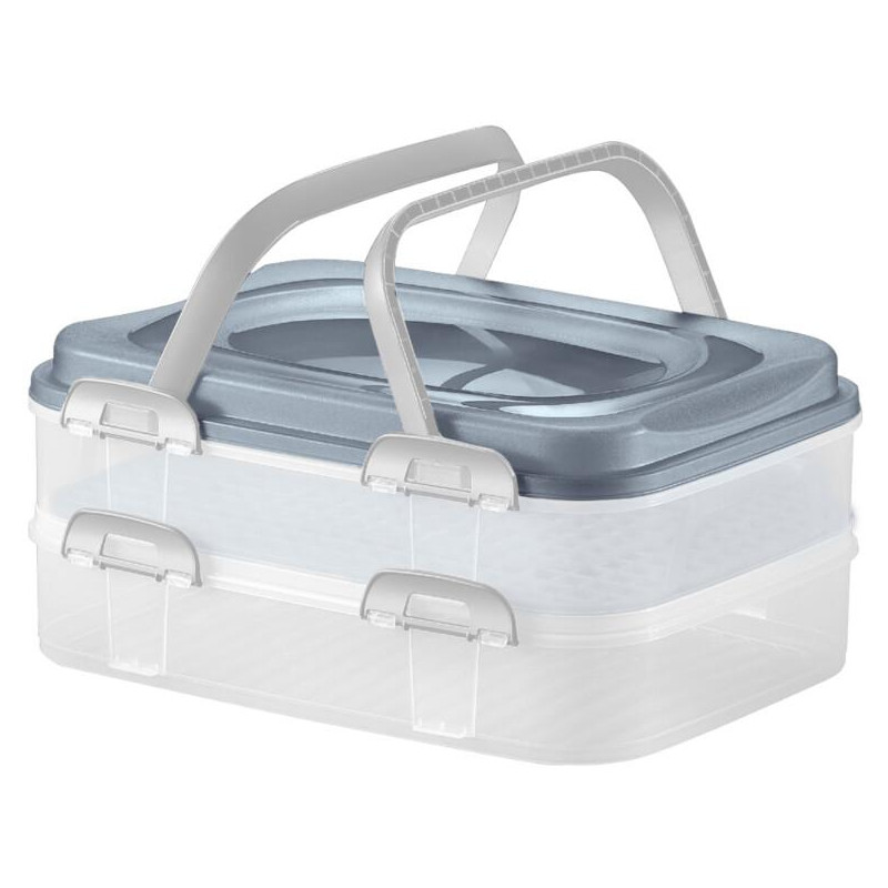 Pojemnik na żywność dwupiętrowy Dolce 40 x 30 x 18 cm MIX KOLORÓW