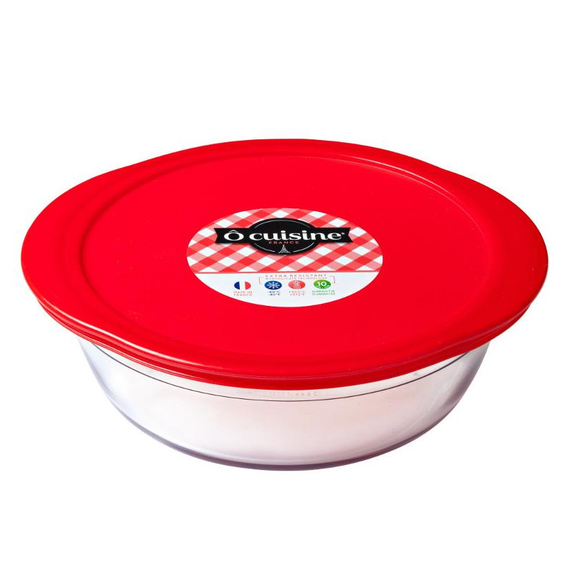 Naczynie żaroodporne okragłe z plastikową pokrywą 26 cm OCUISINE Naczynie żaroodporne okragłe z plastikową pokrywą 26 cm OCUISINE