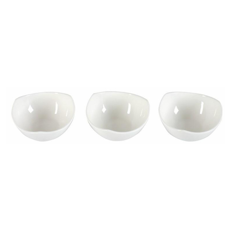 Komplet 3 salaterek Salsa 8,3 cm biały
