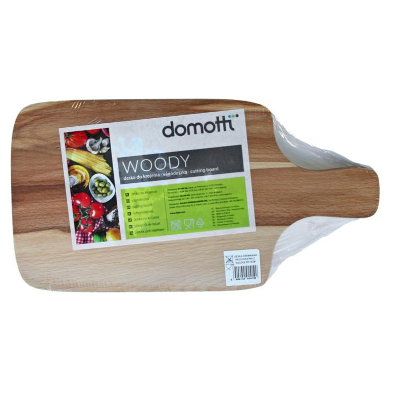Deska do krojenia drewniana prostokątna z rączką Woody 38 x 22 cm
