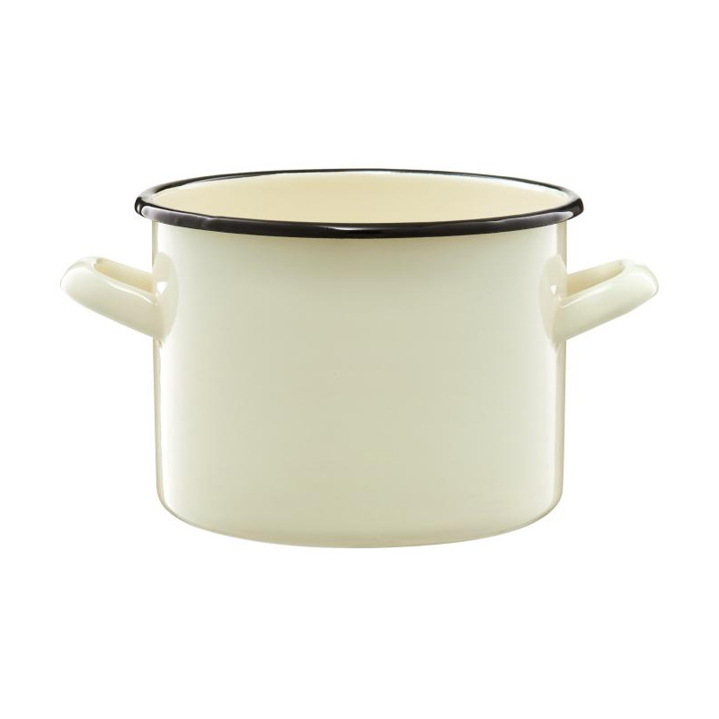 Garnek emaliowany prosty kremowy Emalia Olkusz 16 cm 2 l Garnek emaliowany prosty kremowy Emalia Olkusz 16 cm 2 l