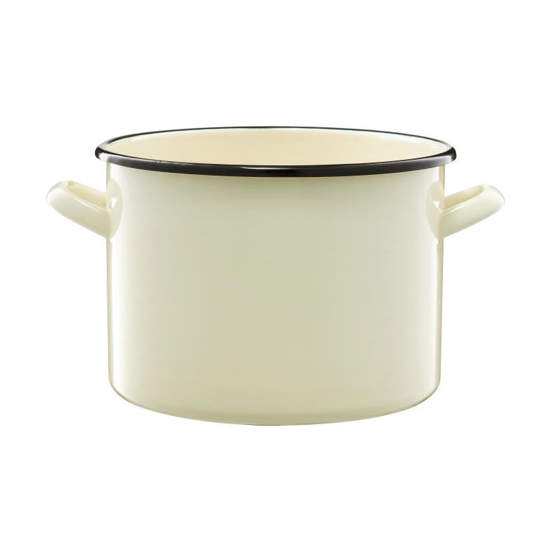 Garnek emaliowany prosty kremowy Emalia Olkusz 20 cm 4 l