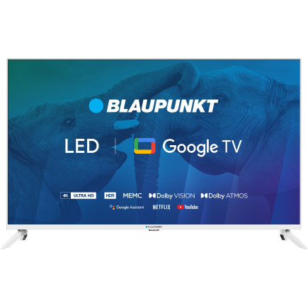 Tv 43" blaupunkt 43ubg6010s 4k ultra hd led, googletv, dolby atmos, wifi 2,4-5ghz, bt, biały