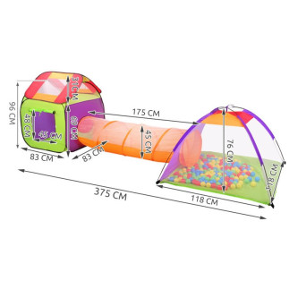 Namiot dla dzieci domek + tunel + 200szt piłek
