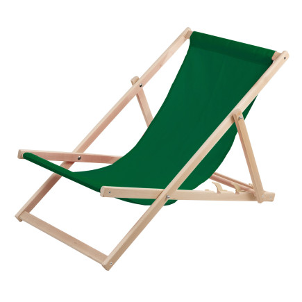 Leżak plażowy, drewniany zielony