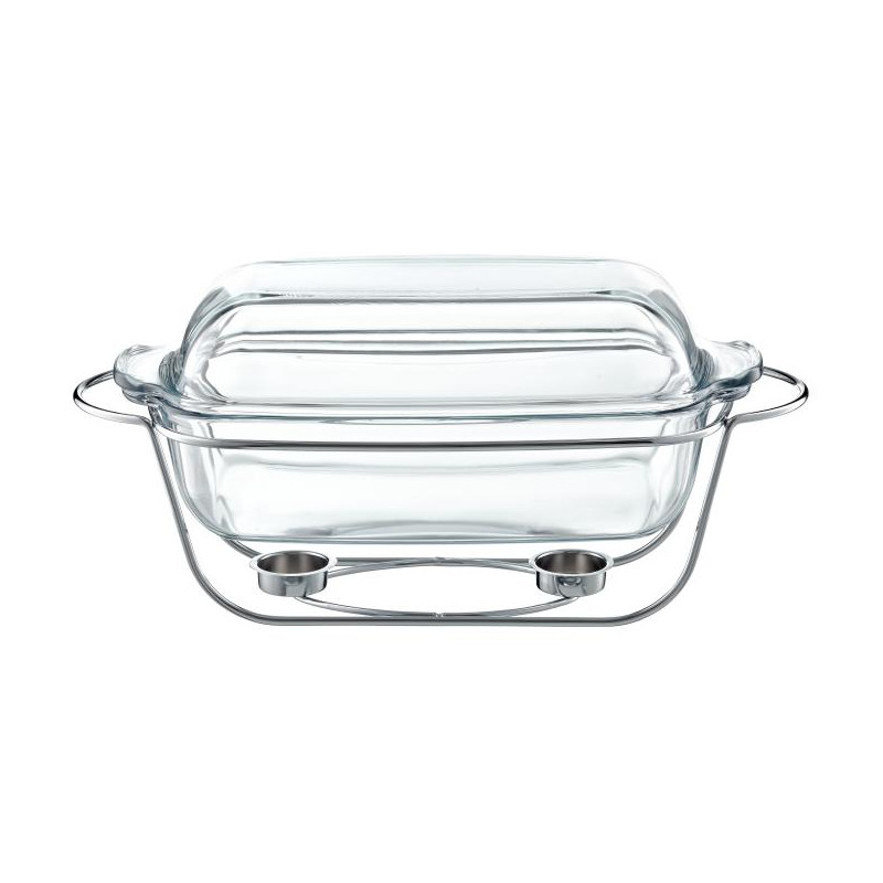 Naczynie żaroodporne z podgrzewaczem Saule 5,3 l srebrny