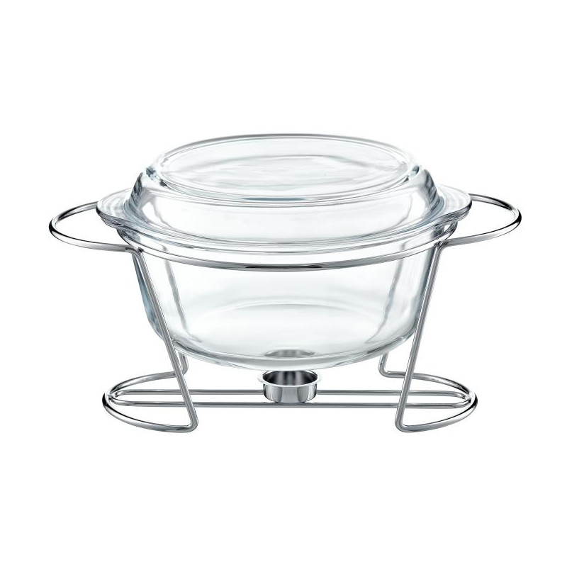 Naczynia żaroodporne z podgrzewaczem Saule 4 l srebrny