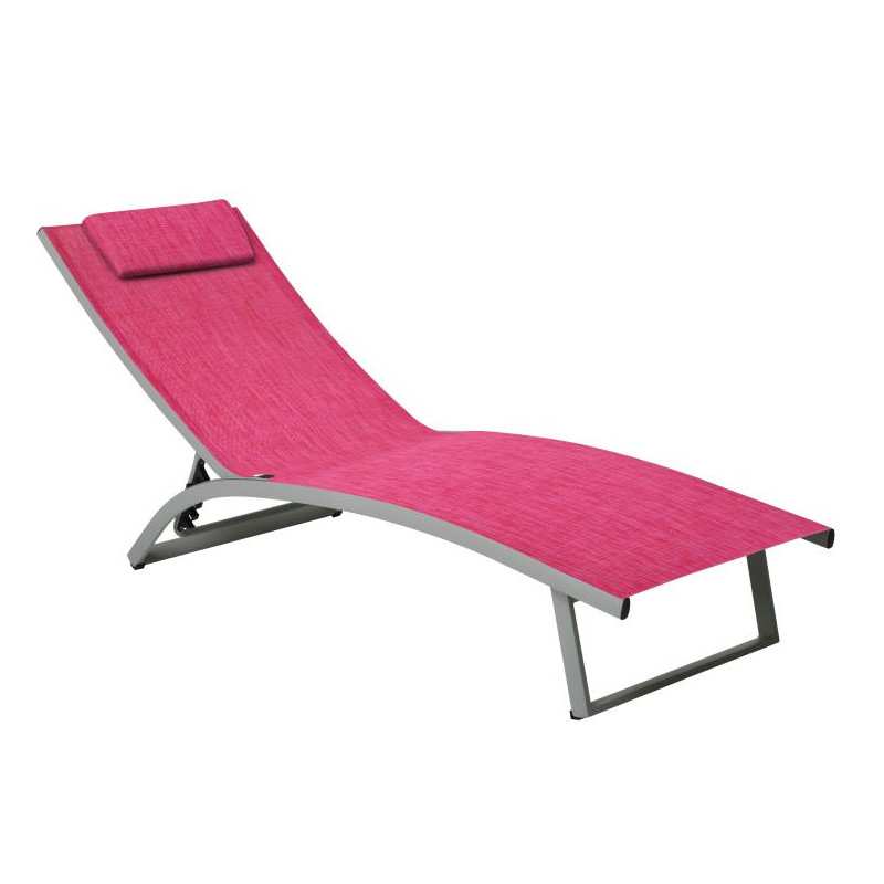 Łóżko plażowe Summer 5-pozycyjne fuksja PATIO Łóżko plażowe Summer 5-pozycyjne fuksja PATIO