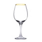 Komplet 6 kieliszków do wina Amber ze złotym rantem 365 ml PASABAHCE