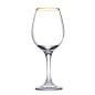 Komplet 6 kieliszków do wina Amber ze złotym rantem 295 ml PASABAHCE
