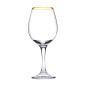 Komplet 6 kieliszków do wina Amber ze złotym rantem 460 ml PASABAHCE