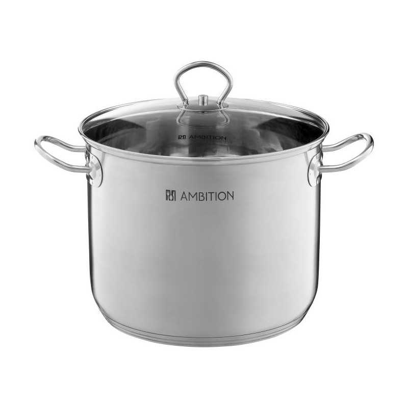 Garnek wysoki ze stali nierdzewnej z pokrywką Acero 34 cm