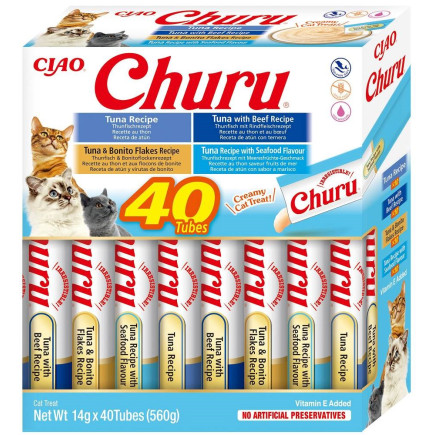 Inaba cat churu varieties tuńczyk - przysmak dla kota 40x14 g