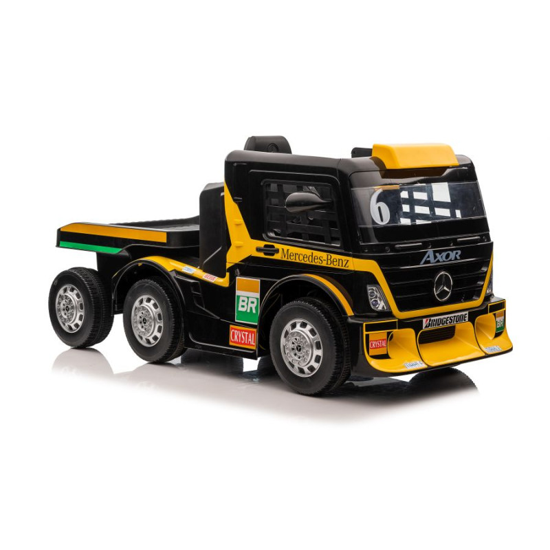 Mercedes Auto na Akumulator z Naczepą XMX622B Żółty LCD - EAN: 5904665994276 Mercedes Auto na Akumulator z Naczepą XMX622B Żółty LCD - EAN: 5904665994276