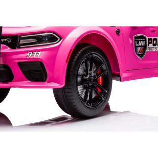Auto Na Akumulator Dodge Charger Policyjny Różowy
