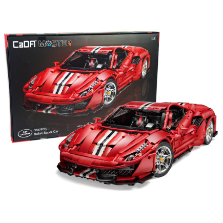 Klocki Konstrukcyjne Auto Sportowe Czerwone CADA 3187 Elementów