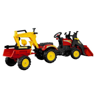 Traktor z Przyczepą i Łyżką na Pedały Benson Czerwony