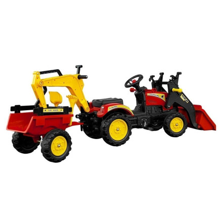 Traktor z Przyczepą i Łyżką na Pedały Benson Czerwony