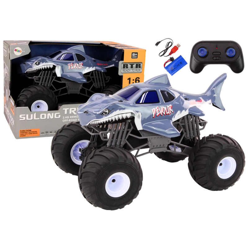 Duże auto terenowe zdalnie sterowane Rekin 2.4G RC 1:6 EAN: 5905991006848 Duże auto terenowe zdalnie sterowane Rekin 2.4G RC 1:6 EAN: 5905991006848