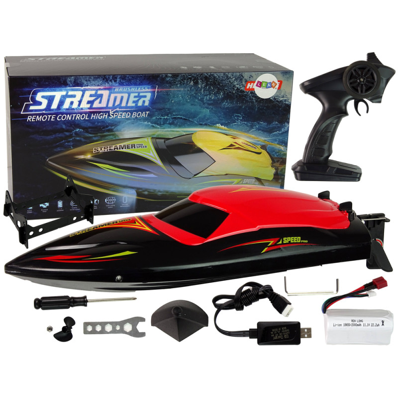 Motorówka R/C 2,4G Czerwona 35 km/h EAN: 5905515357418 - Zdalnie Sterowany Pojazd Wodny dla Entuzjastów