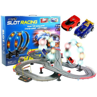 Tor Wyścigowy 2 Autka Slot Cars 1:43 Pętla Lampki