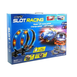 Tor Wyścigowy 2 Autka Slot Cars 1:43 Pętla Lampki