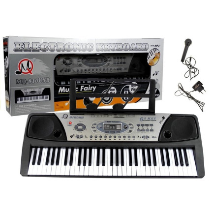 Organy Keyboard + Mikrofon Zasilacz MQ-810 MP3