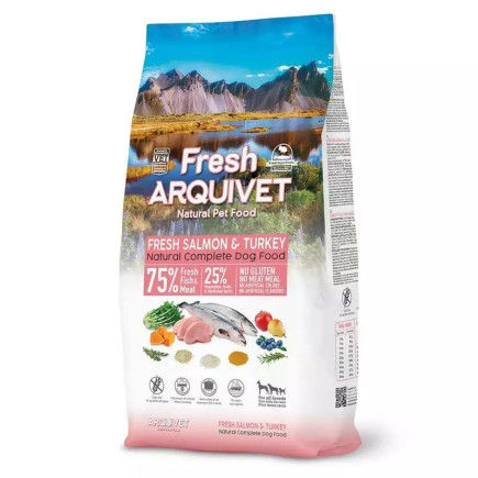 Arquivet fresh - półwilgotna karma dla psa - łosoś z indykiem - 10kg