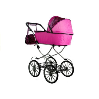 Wózek dla lalek Alice Retro, Duży, Głęboki, Torba