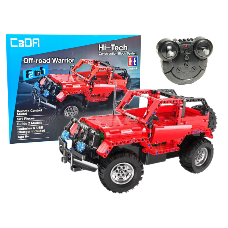 Klocki Konstrukcyjne Jeep Zdalnie Sterowany CADA 2.4G 531 Elementów Klocki Konstrukcyjne Jeep Zdalnie Sterowany CADA 2.4G 531 Elementów
