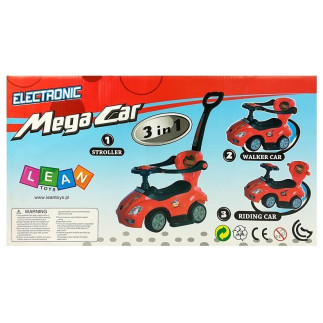 Jeździk z Pchaczem Mega Car 3w1 Żółty