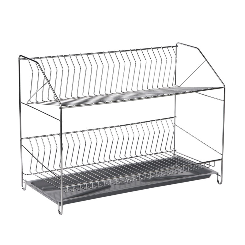 Suszarka do naczyń 2-poziomowa 50cm z tacką chrom EAN: 5907800100198