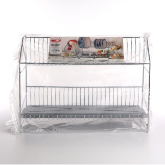 Suszarka do naczyń 2-poziomowa 50cm z tacką chrom