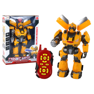 Duży Robot Zdalnie Sterowany R/C Żółty Dźwięk Światła