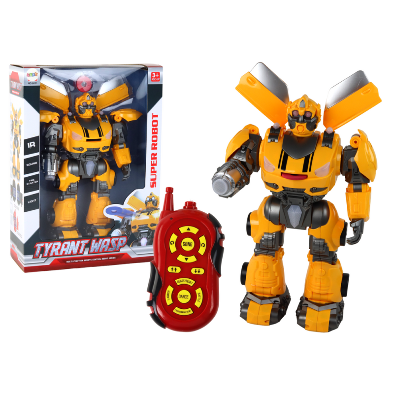 Duży robot zdalnie sterowany R/C żółty z dźwiękiem i światłem - EAN: 5905991002383 Duży robot zdalnie sterowany R/C żółty z dźwiękiem i światłem - EAN: 5905991002383
