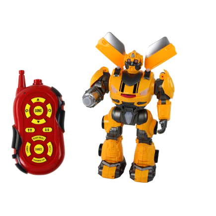 Duży robot zdalnie sterowany R/C żółty z dźwiękiem i światłem - EAN: 5905991002383