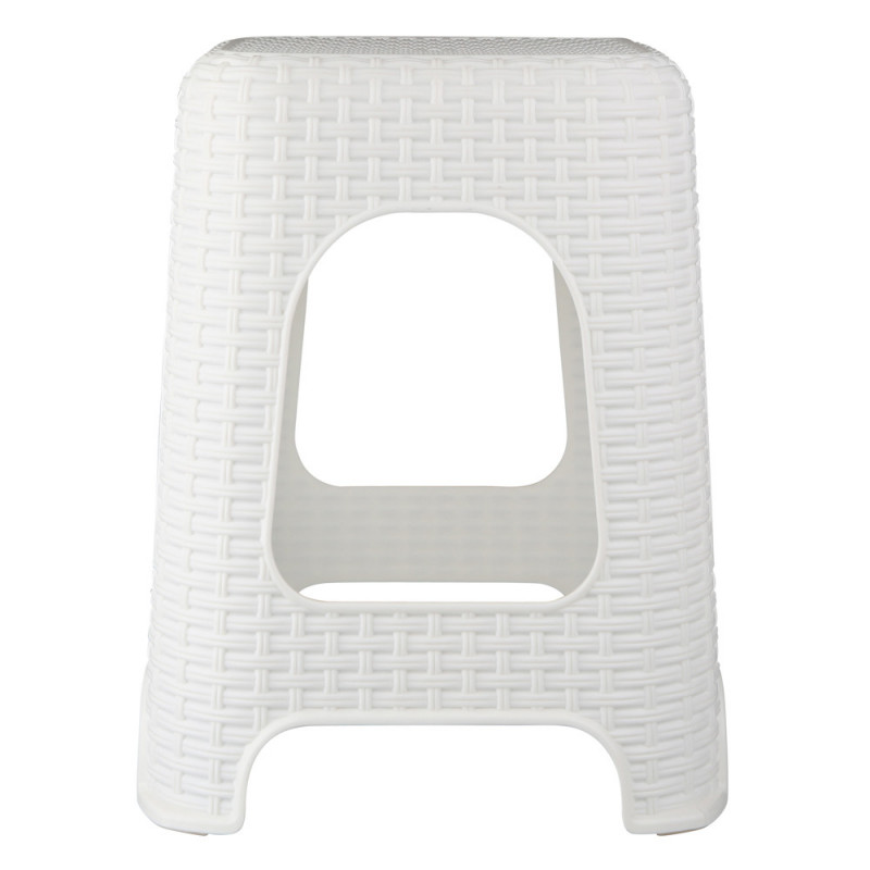 Taboret / stołek plastikowy Bentom Rattan biały