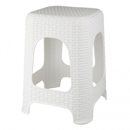 Taboret / stołek plastikowy Bentom Rattan biały