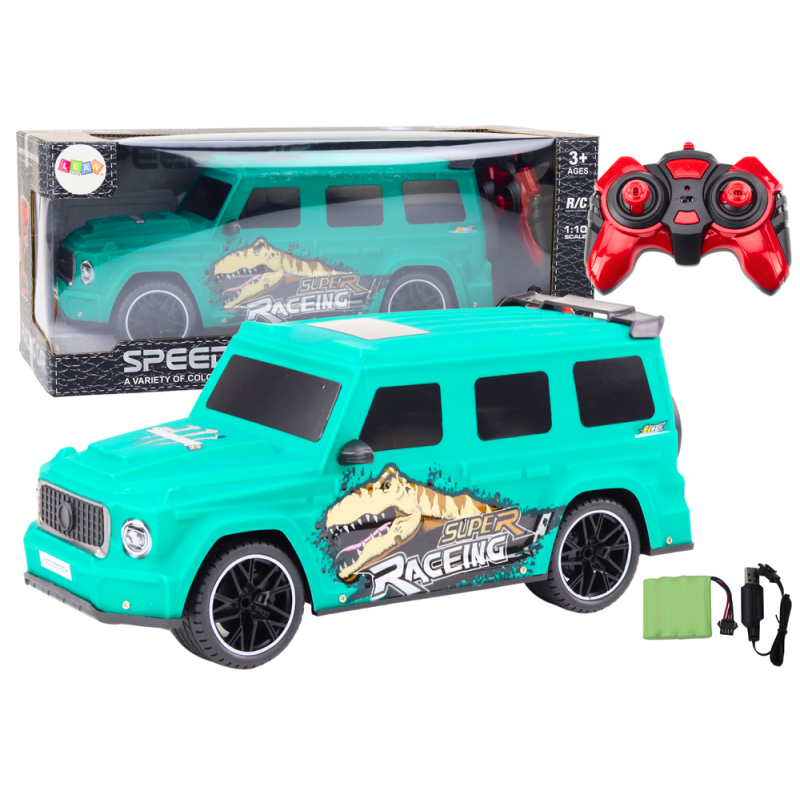 Zdalnie sterowane auto RC Dinozaur w skali 1:10 zielone - EAN: 5905991017417
